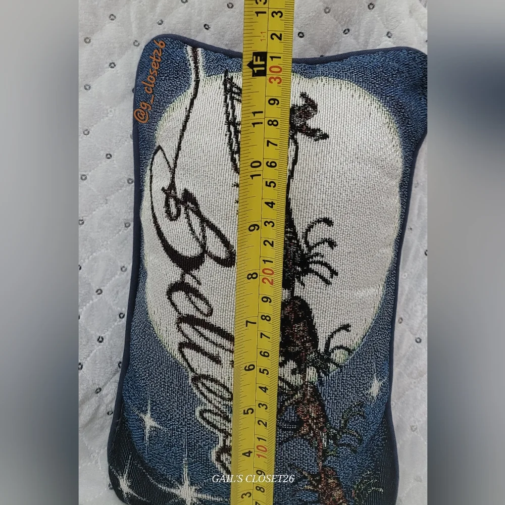 Festive Blue 'Believe' Holiday Pillow